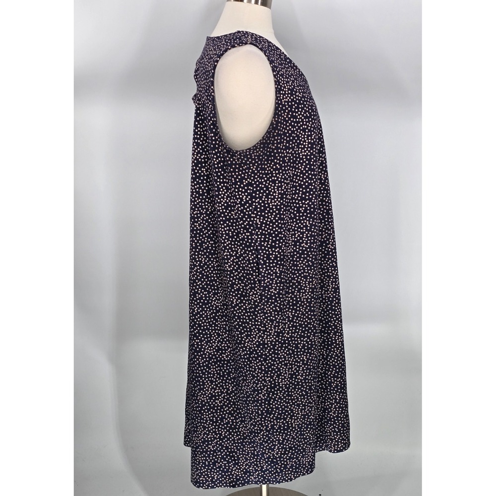 J. Jill Dress Womens XLP Navy Polka Dot Wearever A-Line Pockets Peekaboo Back - Picture 3 of 8